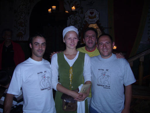 Un bon sopar a Tallin. Andreu Piz�, Andreu Castanyer i Juan Antonio Fern�ndez.